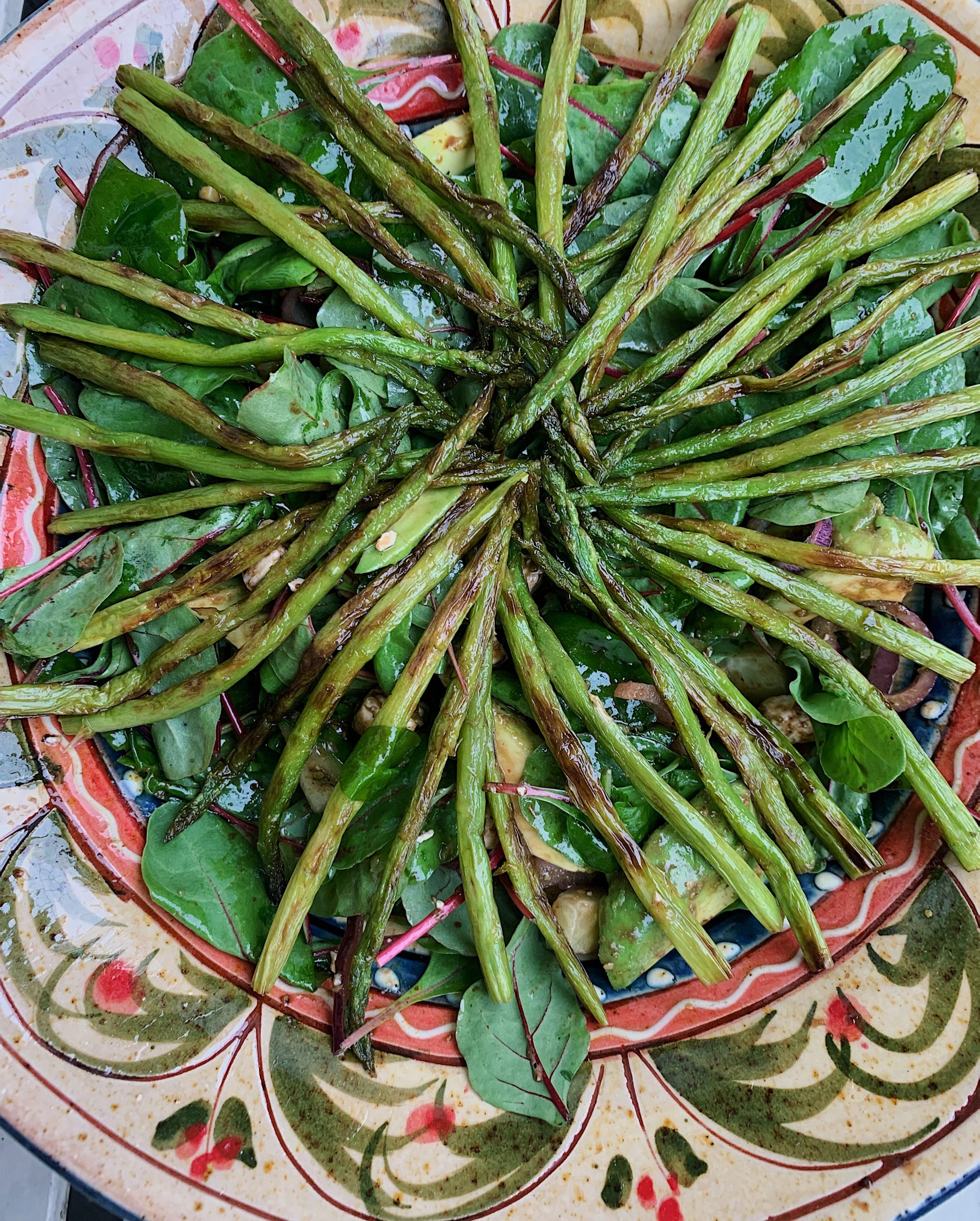 Salade met gegrilde aspergetips