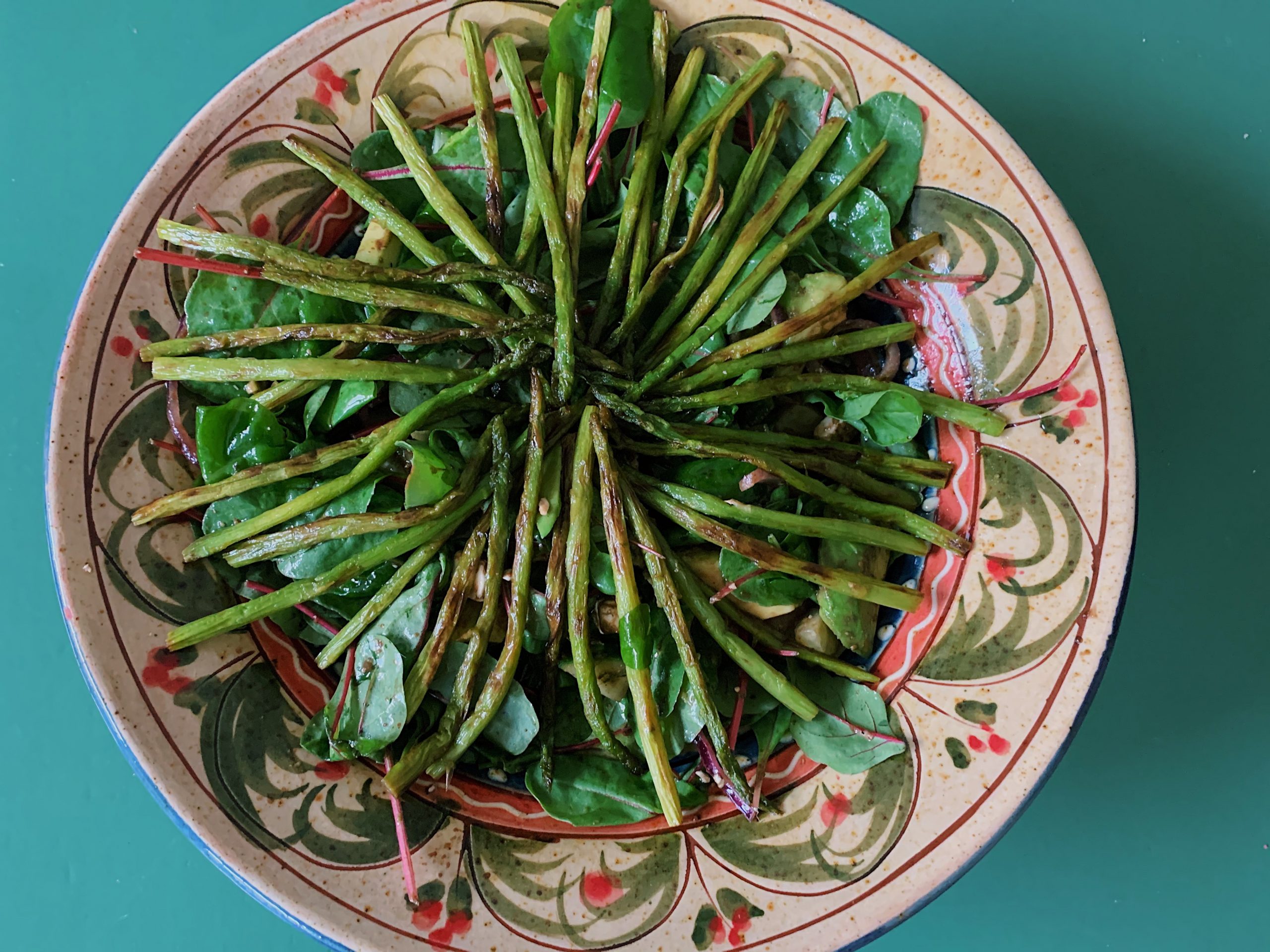 Salade met gegrilde aspergetips