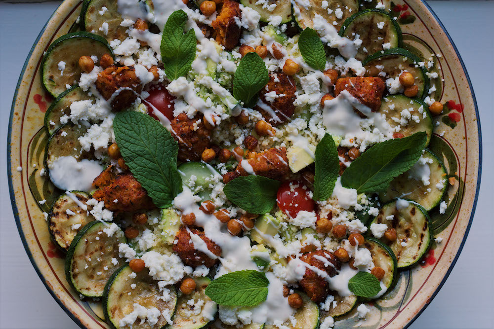 couscous salade met kikkererwten en munt